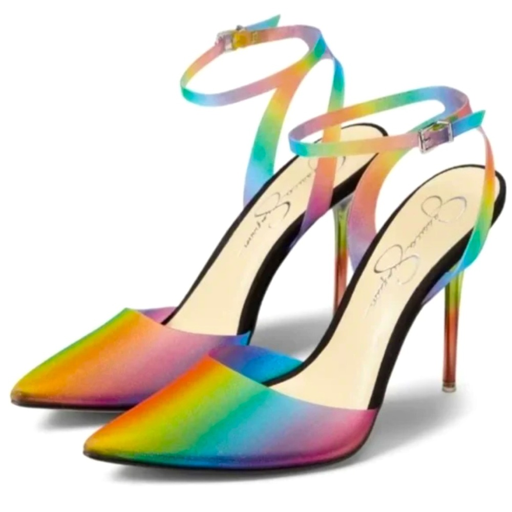 Jessica Simpson Shoes - Rainbow Pointy Heel with Strap - Size 5.5 NWOT